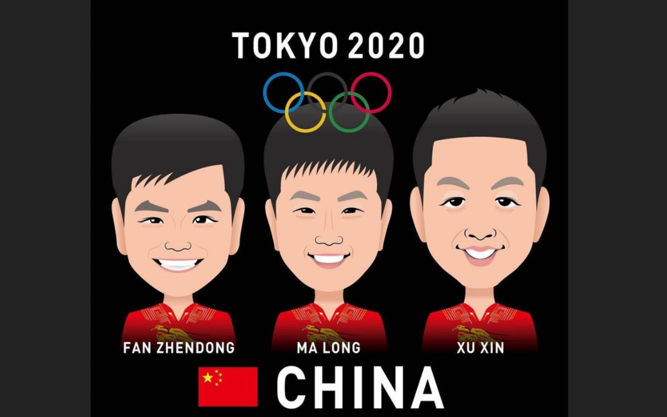 东京奥运会乒乓球军团卡通画一览祝福所有参赛选手