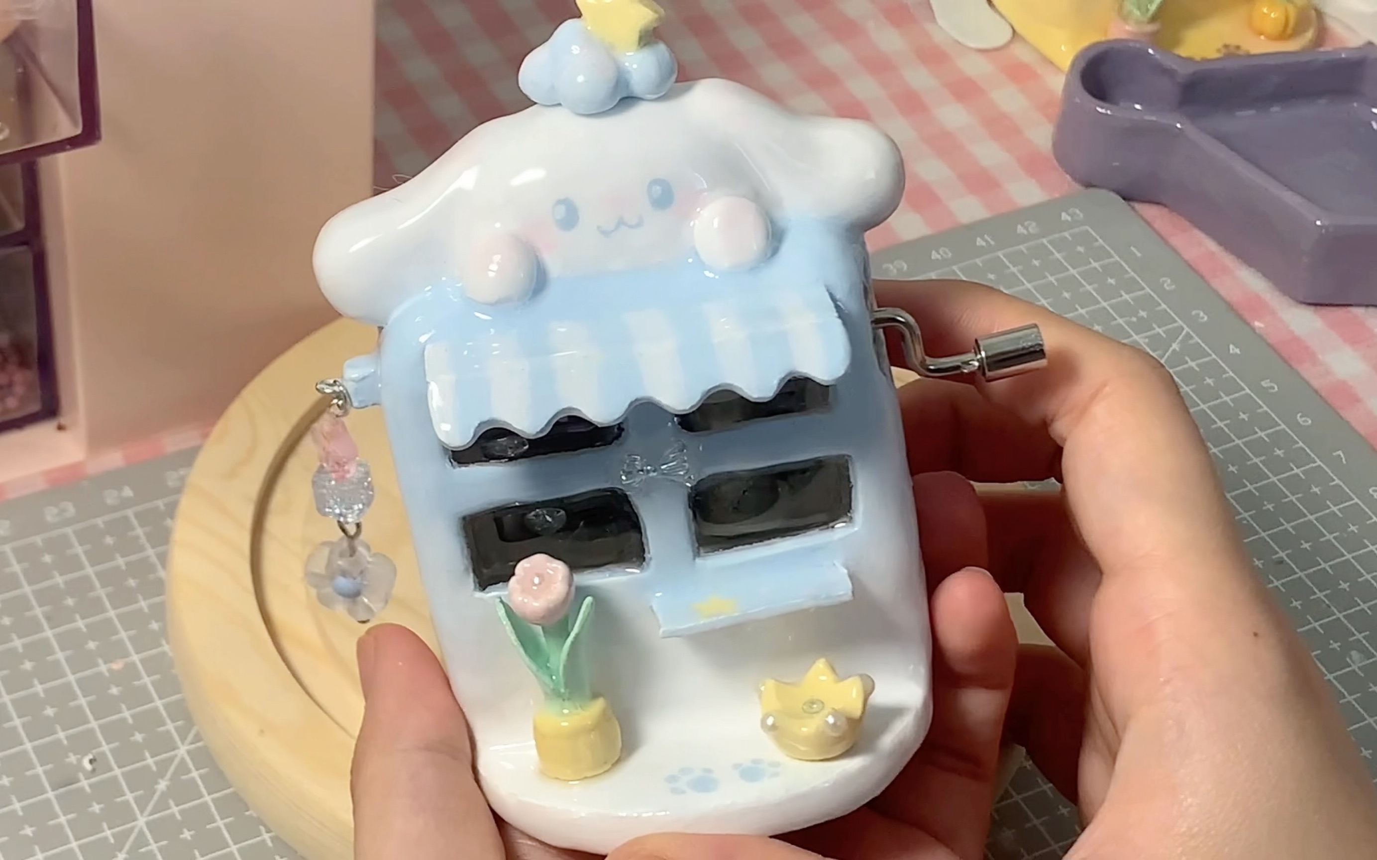 石塑粘土|玉桂狗音乐盒