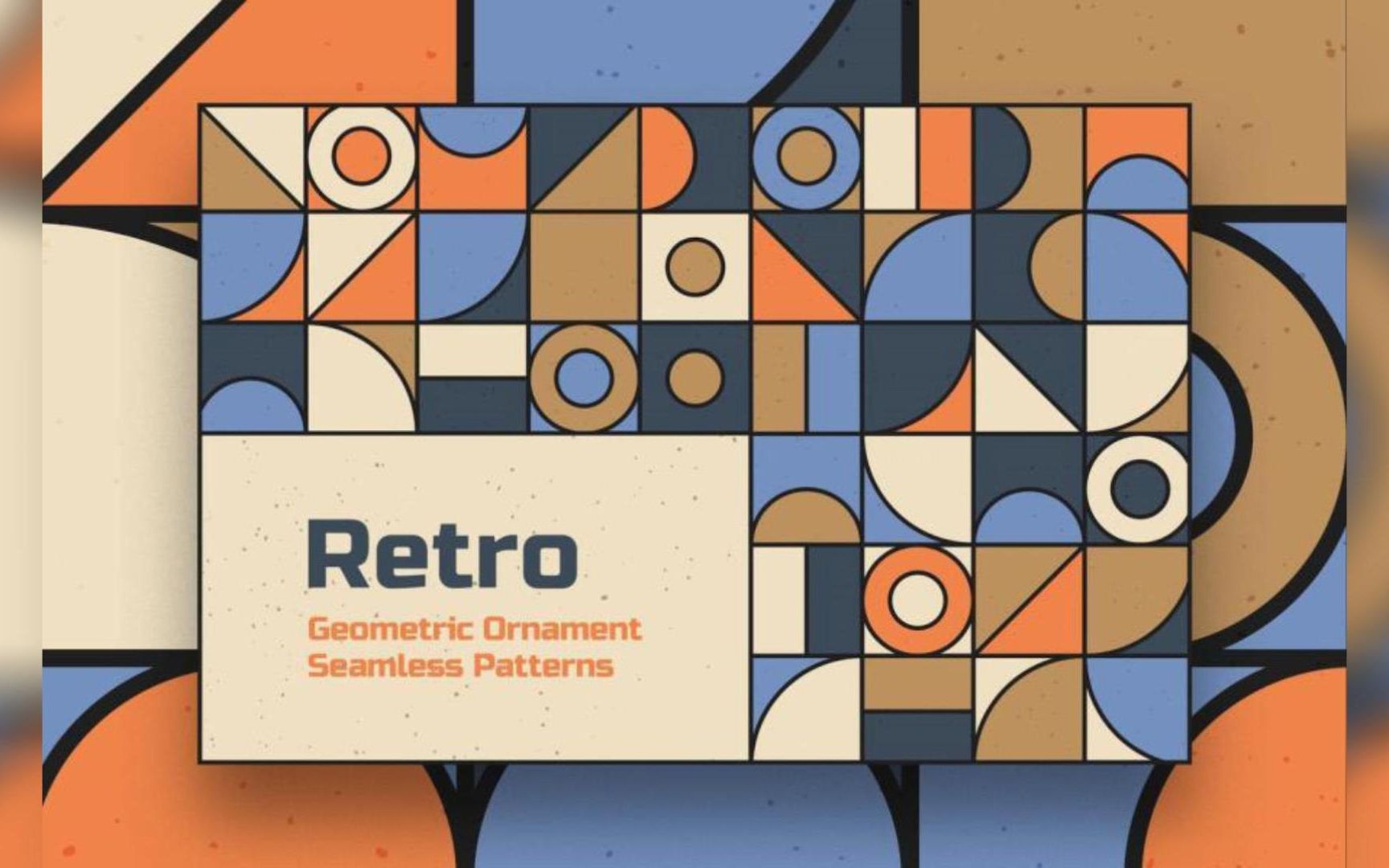 ps背景素材-复古几何装饰图案的无缝拼接背景图素材【3617】