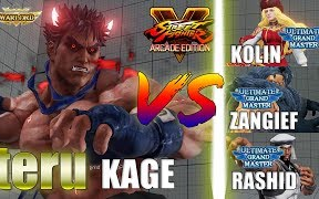 [图]街霸5AE Teru (Kage) vs Kawano (Kolin) & Itazan (Zangief) & Moke (Rashid)