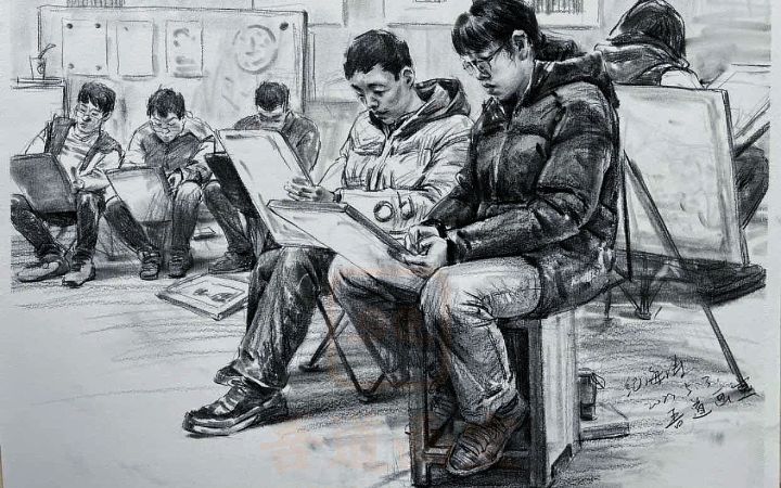 2023清华美院速写真题《考场》复原