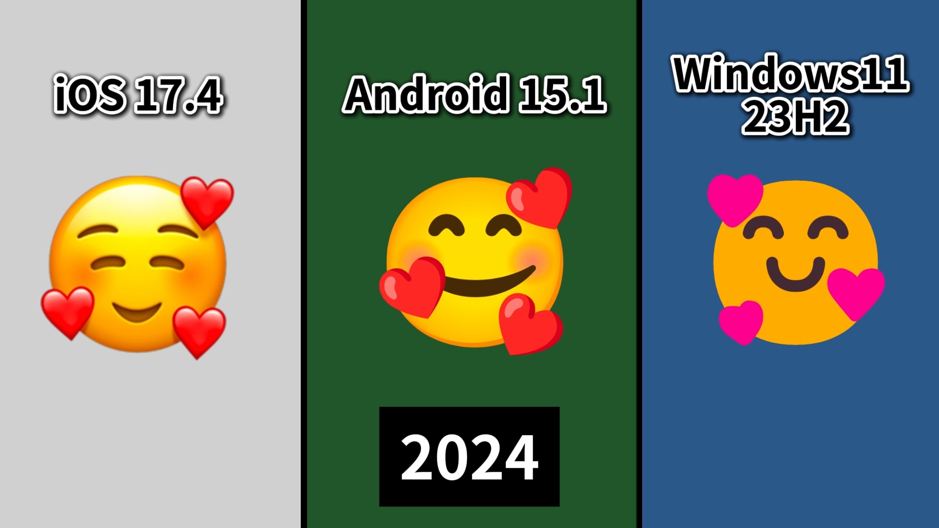 微软Android与iOS【喜笑颜开】emoji表情版本对比哔哩哔哩bilibili