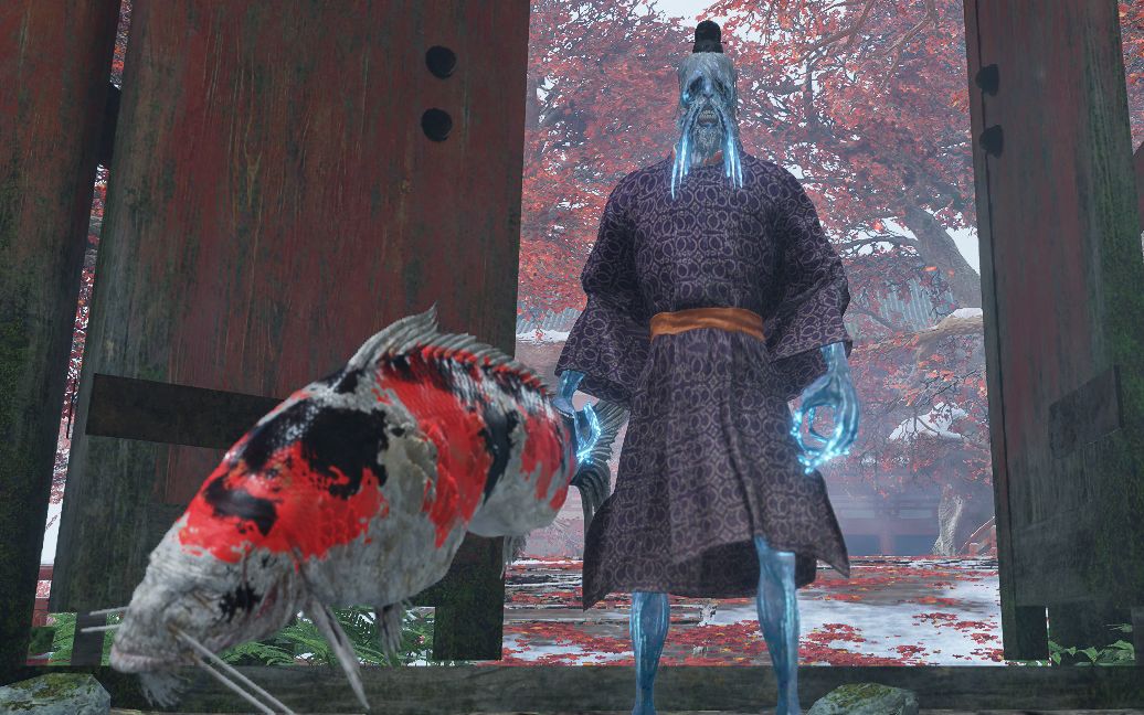 【只狼 npc替换mod】源之宫蓝巨人给破戒僧喂鱼肉