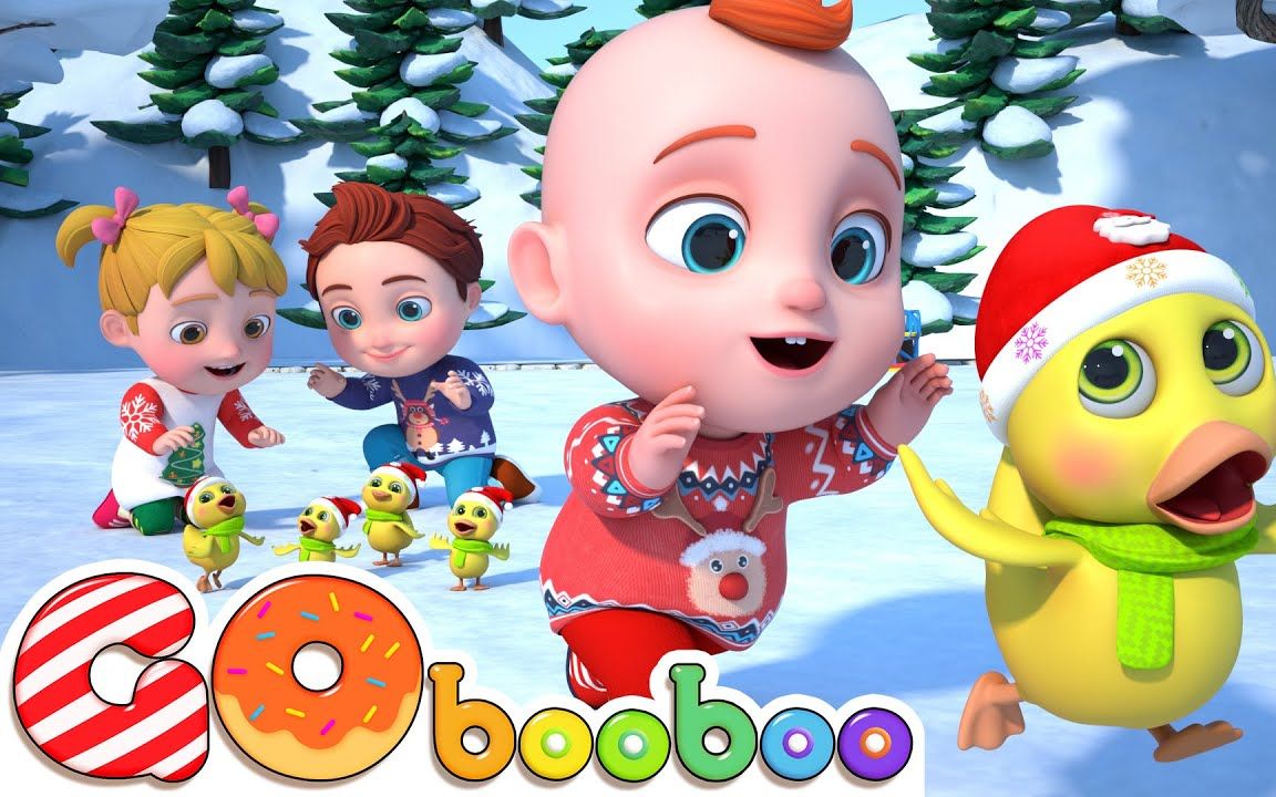 [图]【GoBooBoo英文儿歌】Five Little Ducks (Christmas Version) | Learn Numbers + More