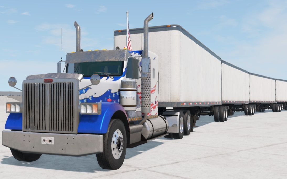 beamng.drive 卡车拉车厢拉6节,10节车厢!就很炫