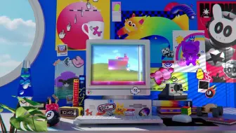 3D趣味老式旧台式电脑屏幕UI界面logo展示AE/PR视频模板Screen Mania