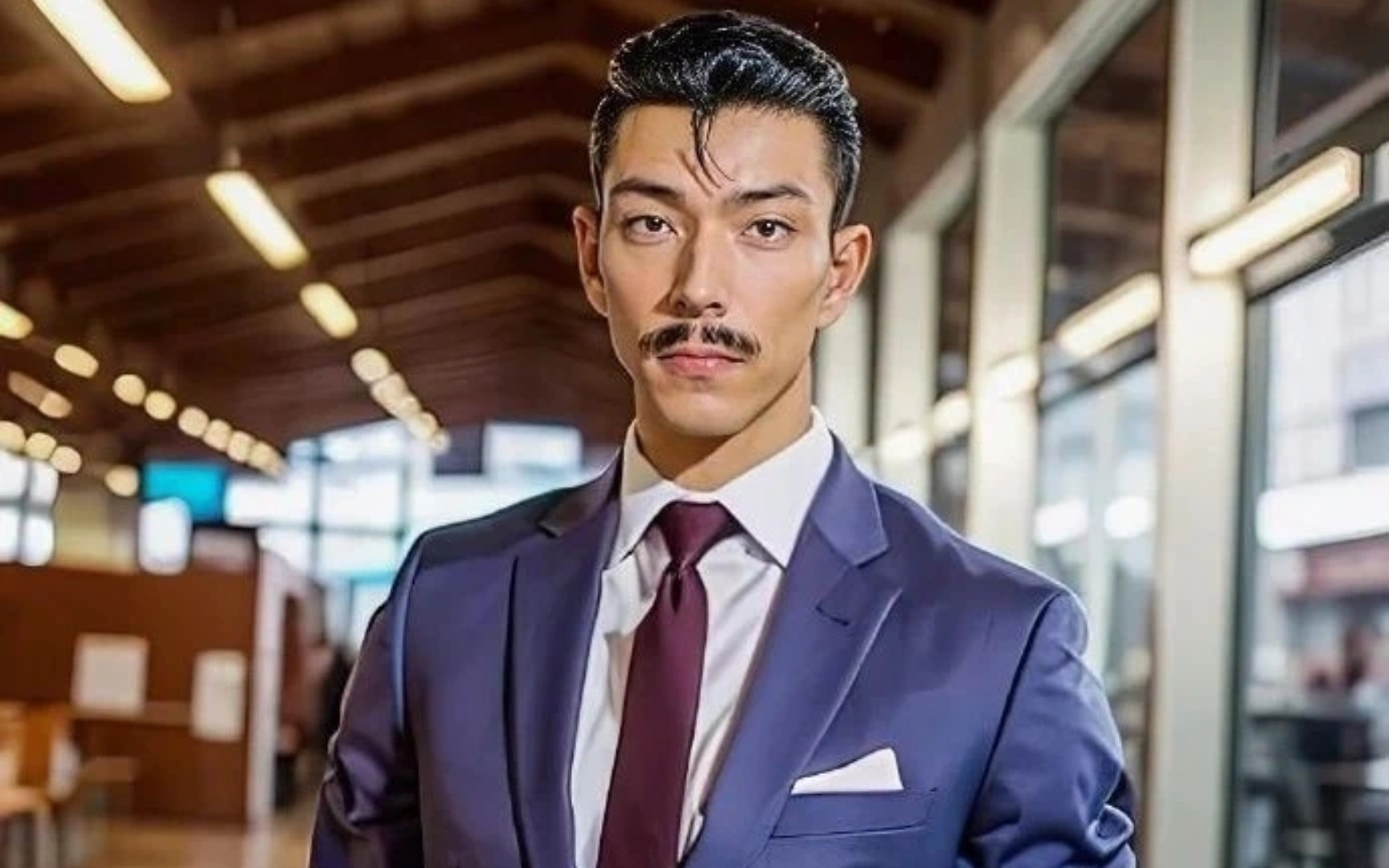 ai 生成的真人版毛利小五郎照片 简直一模一样