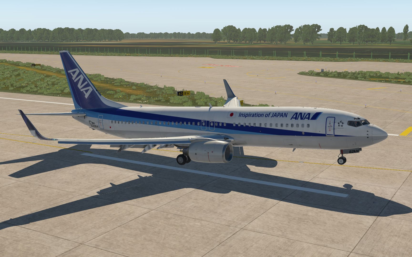 x-plane 11:全日空levelup738落地北京大兴国际机场19r跑道.