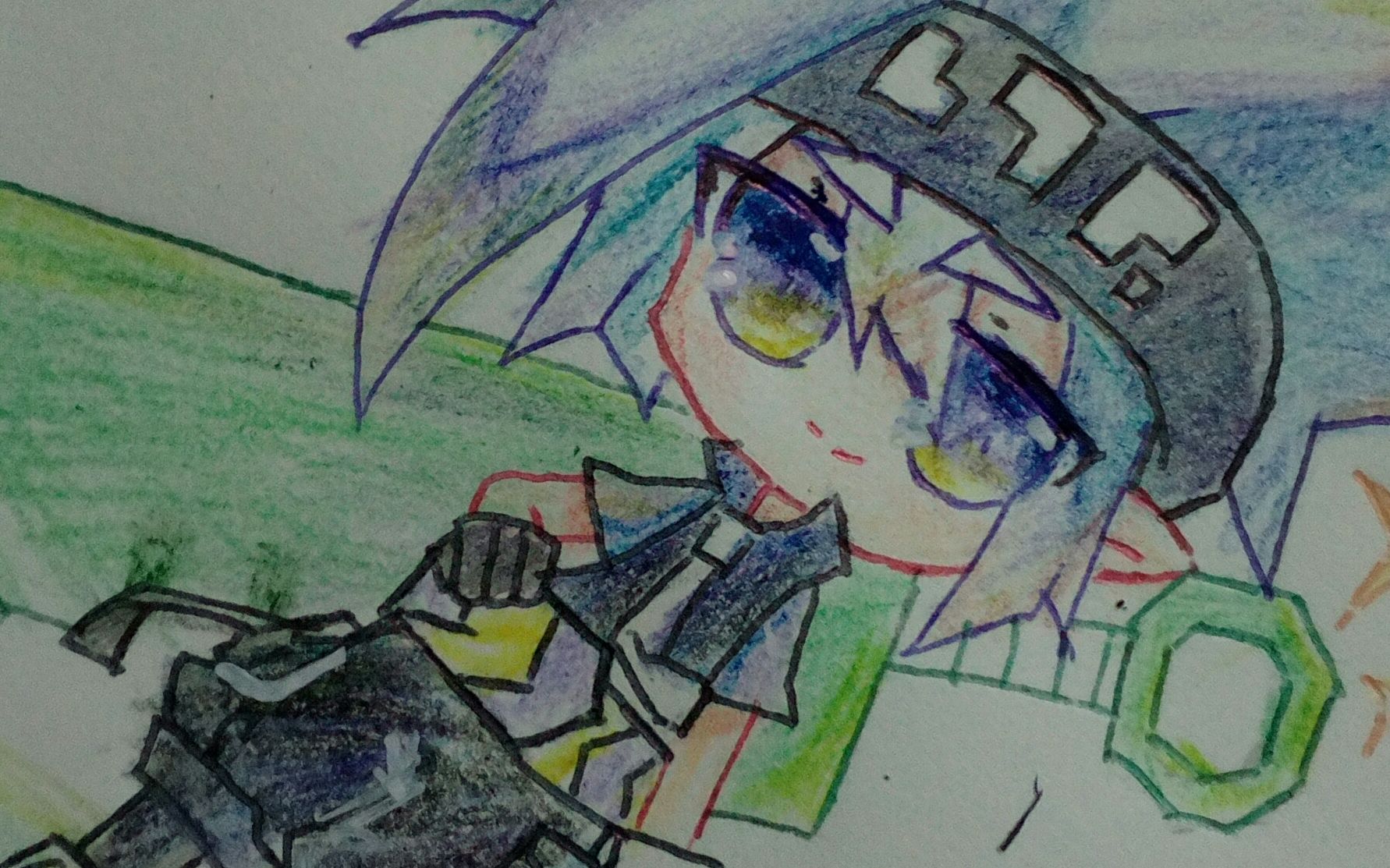 手绘彩铅伪教程画一只旧设格瑞