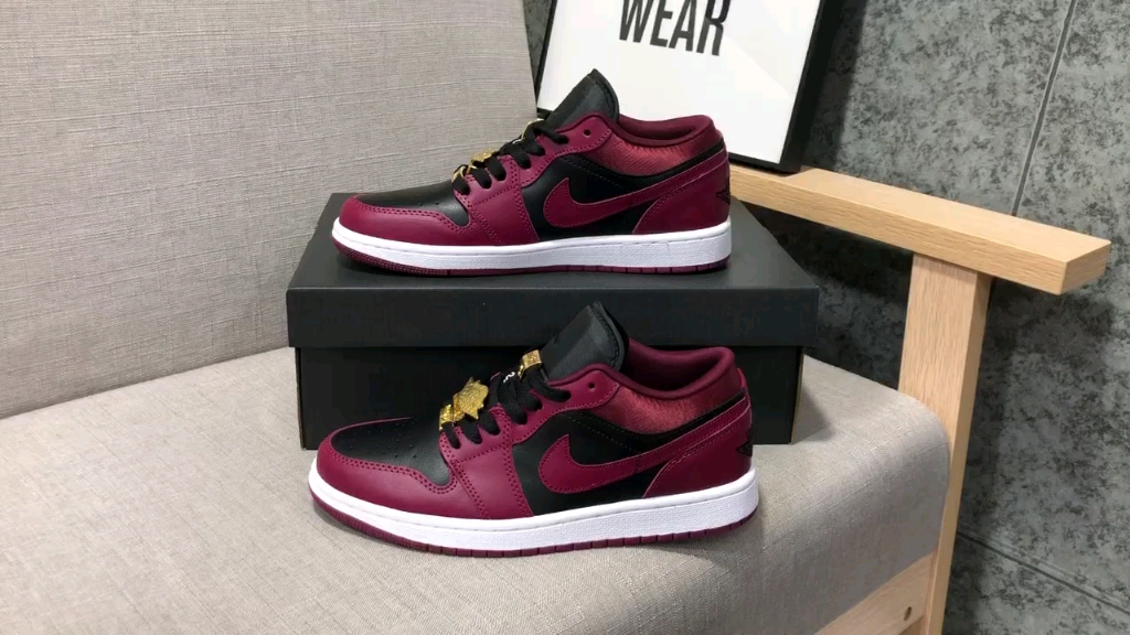 air jordan 1 low 低帮 黑酒红 aj1 乔丹1代 aj1 乔1 低邦 金属飞翼