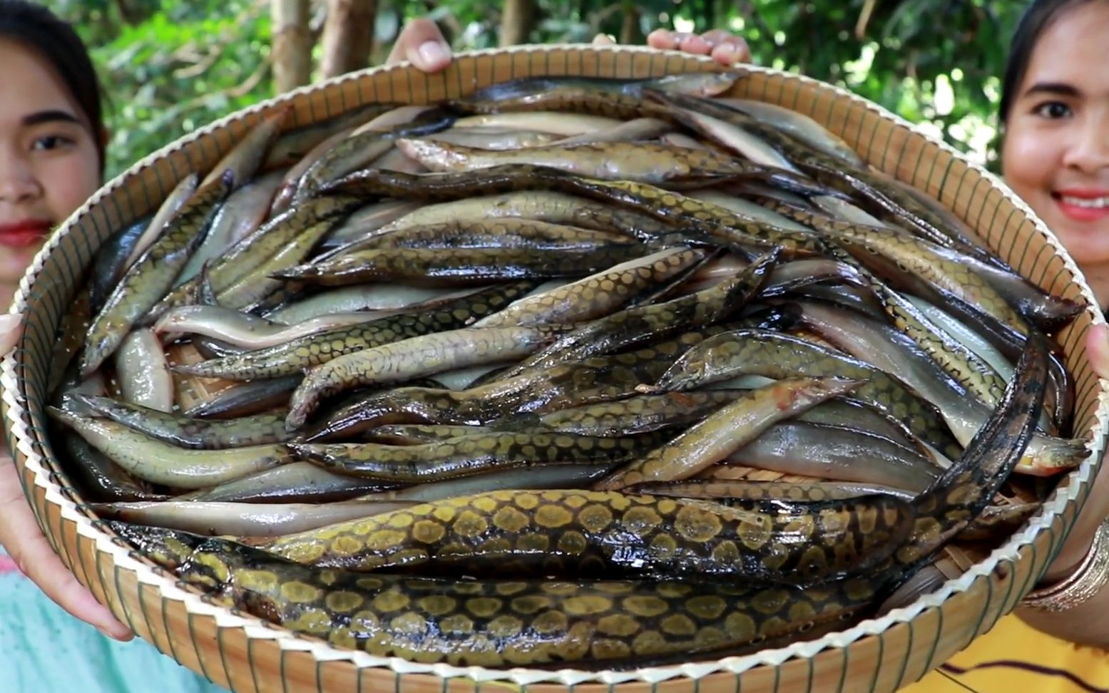 【柬埔寨小嫂子】炸黃鱔配豆角 沙拉食譜-烹飪魚-我的食物 我的生活