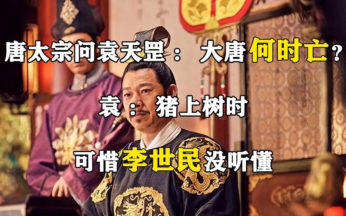 唐太宗问袁天罡:大唐何时亡?袁:猪上树时,可惜李世民没听懂哔哩哔哩bilibili