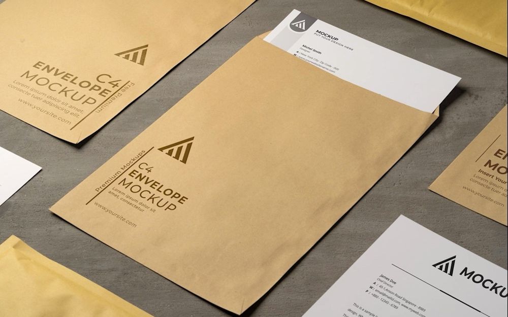 档案袋文件袋资料信封袋品牌vi样机