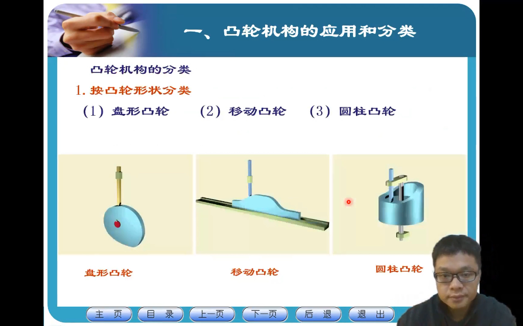 机械工程基础3常用机构3.3凸轮机构3.3.3类型哔哩哔哩bilibili