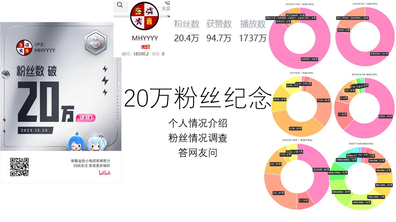 20万粉丝纪念个人介绍以及粉丝情况调查哔哩哔哩bilibili