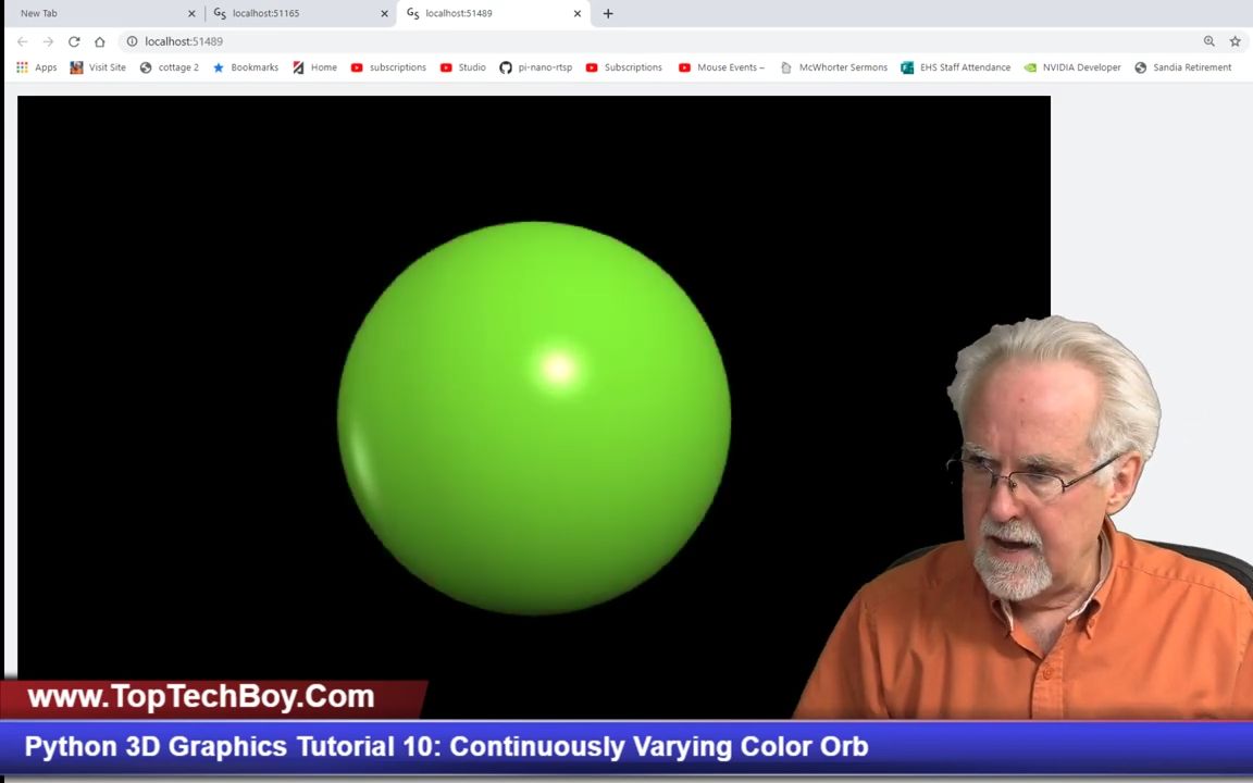 Python 3D Graphics Tutorial 10: Program for Orb With Continuously Varying Color哔哩哔哩bilibili