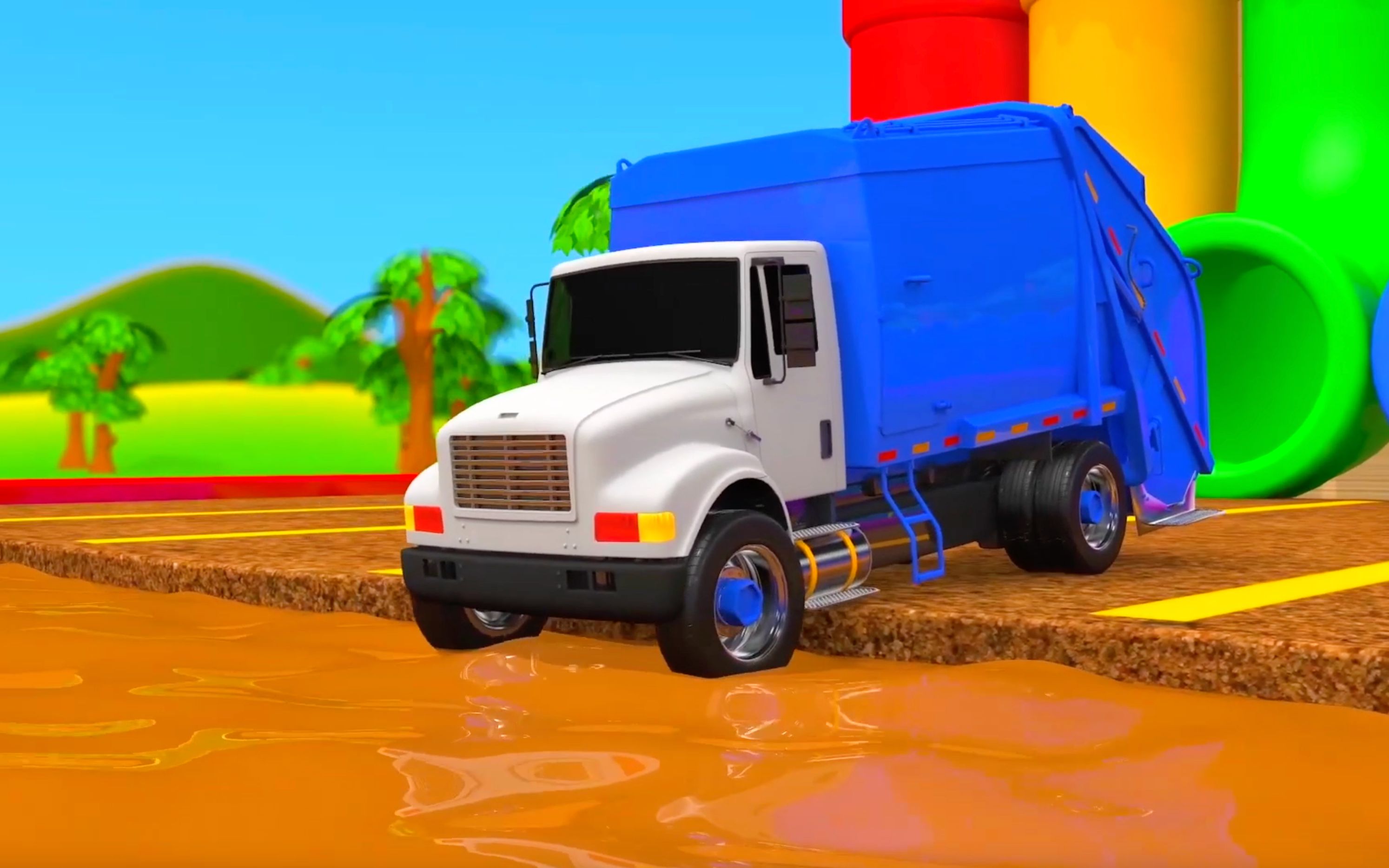 益智动画 工程车动画片,宝宝学颜色