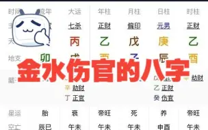 Download Video: 金水伤官的八字