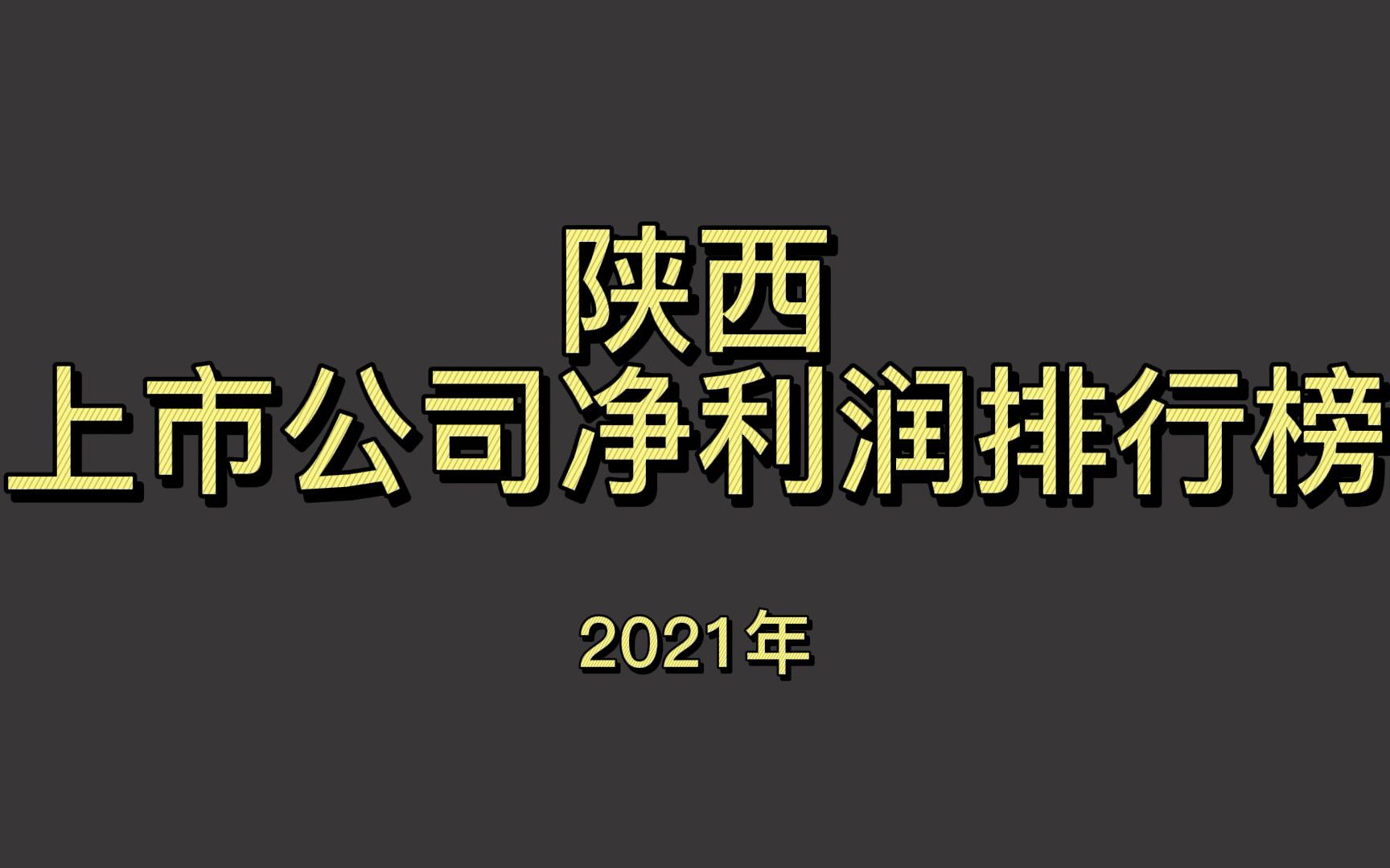 陕西上市公司2021年净利润排行榜哔哩哔哩bilibili