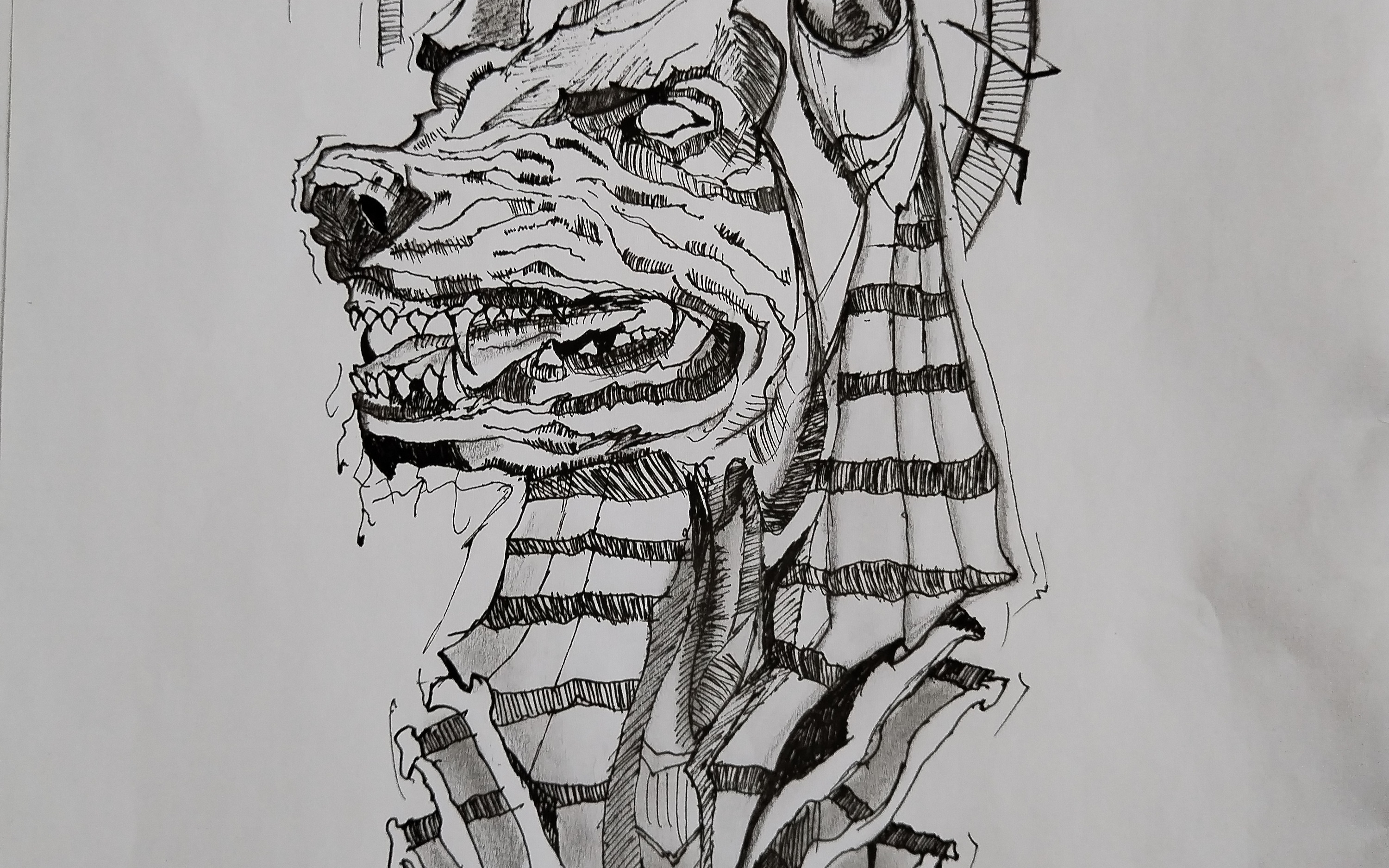 【爱画】一根碳素笔直接画就画成了这样,有感觉了才会去画画,没有学过