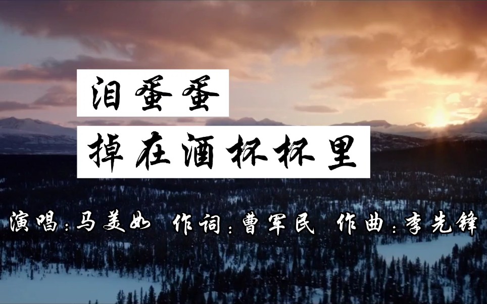 马美如《泪蛋蛋掉在酒杯杯里》一首伤感陕北民歌_哔哩哔哩 (゜-゜)つ