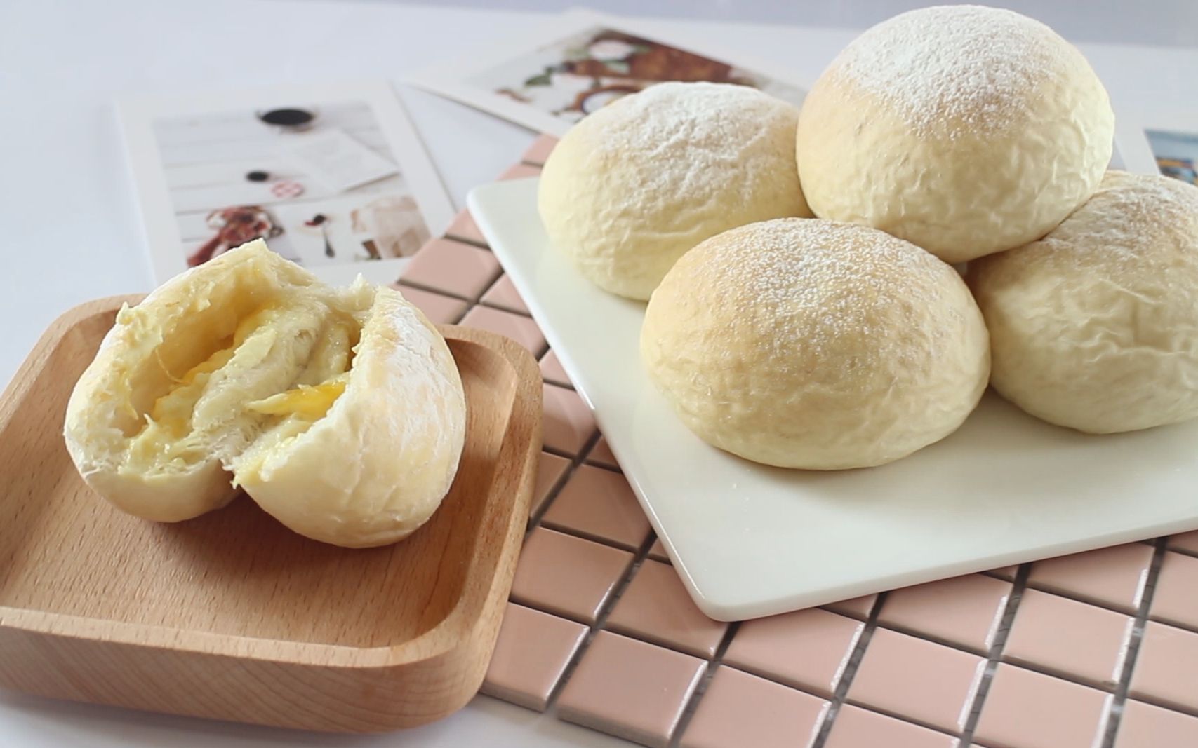 【芒果酱白面包】长的像小馒头的面包2.