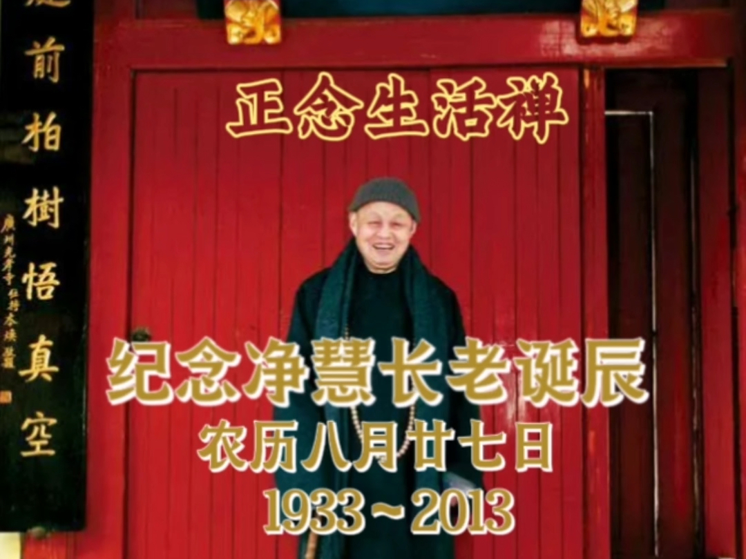 [纪念禅门宗匠净慧长老诞辰]净慧长老,生于1933年农历八月廿七日.#正念 #生活禅 #正念生活禅 #净慧长老 #虚云老和尚哔哩哔哩bilibili