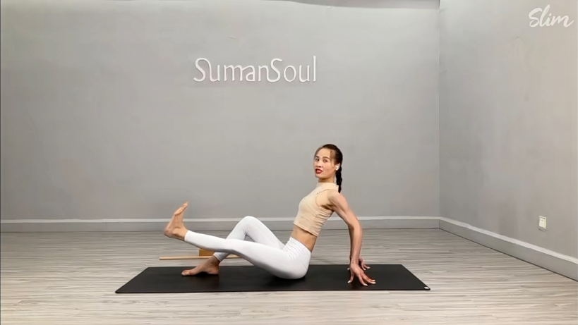 跟练-坐立夹背抬单腿 坐角式卷尾椎-自用