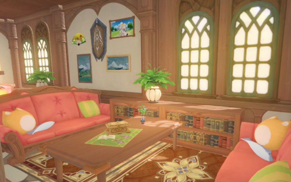 【尘歌壶】全站首发 猫尾酒馆成品|蒙德主宅 可放4角色3猫|摹本码