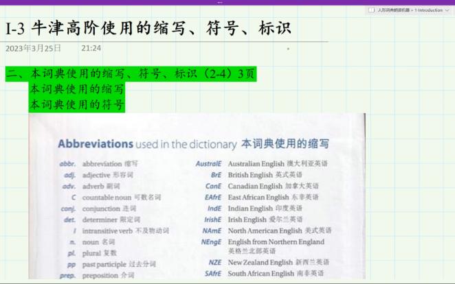 [图]I-3 牛津高阶使用的缩写符号和标识