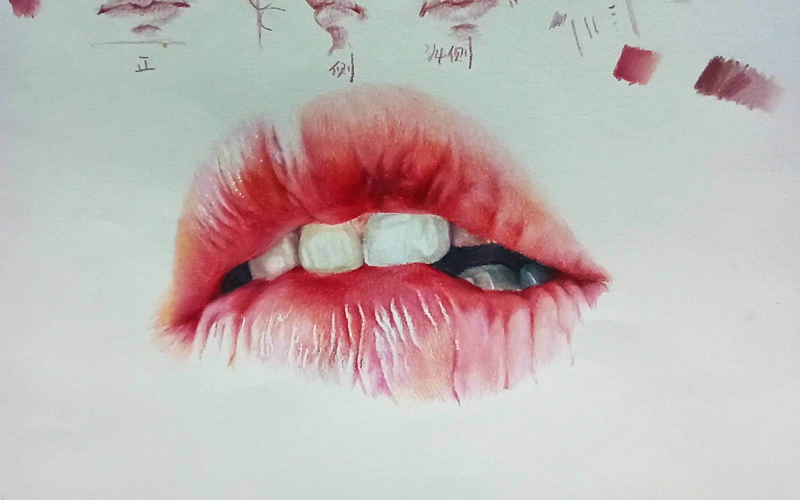 【彩铅】超写实五官之嘴巴的绘制_哔哩哔哩 (゜-゜)つロ 干杯~-bili