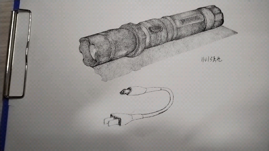 手绘1101战术强光手电筒