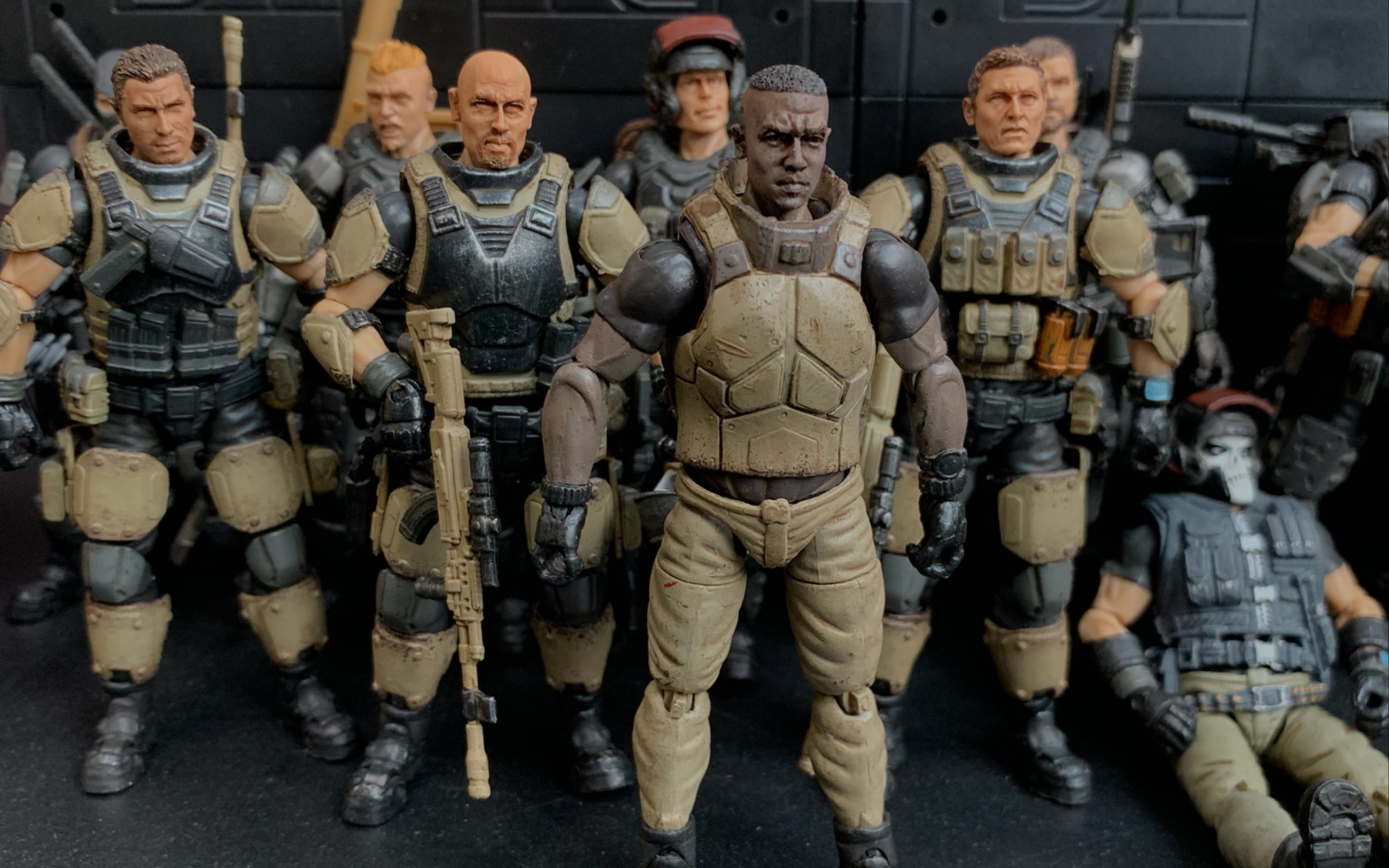 【halo暗源火力基地】暗源1:18军兵系列俄联邦北非小队开盒展示_哔哩