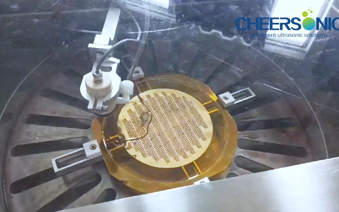 清洗,去除晶圆表面纳米颗粒污染物 #驰飞超声波 #兆声清洗 #晶圆清洗
