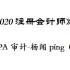 2020CPA审计-注册会计师审计-杨闻萍
