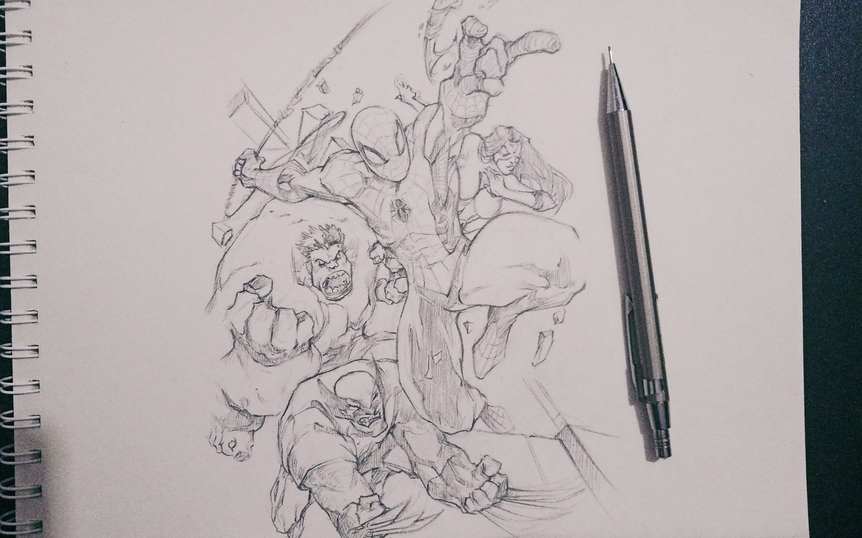 活动  【铅笔手绘】 一张酷酷的美漫线稿