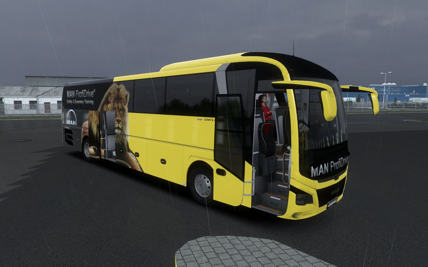 欧洲卡车模拟2驾驶man lions_coach_2017 大巴在eaa客运 乘客们说他们
