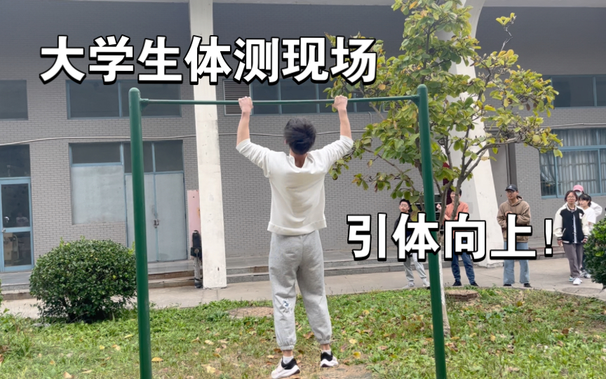 大学生体测引体向上现场