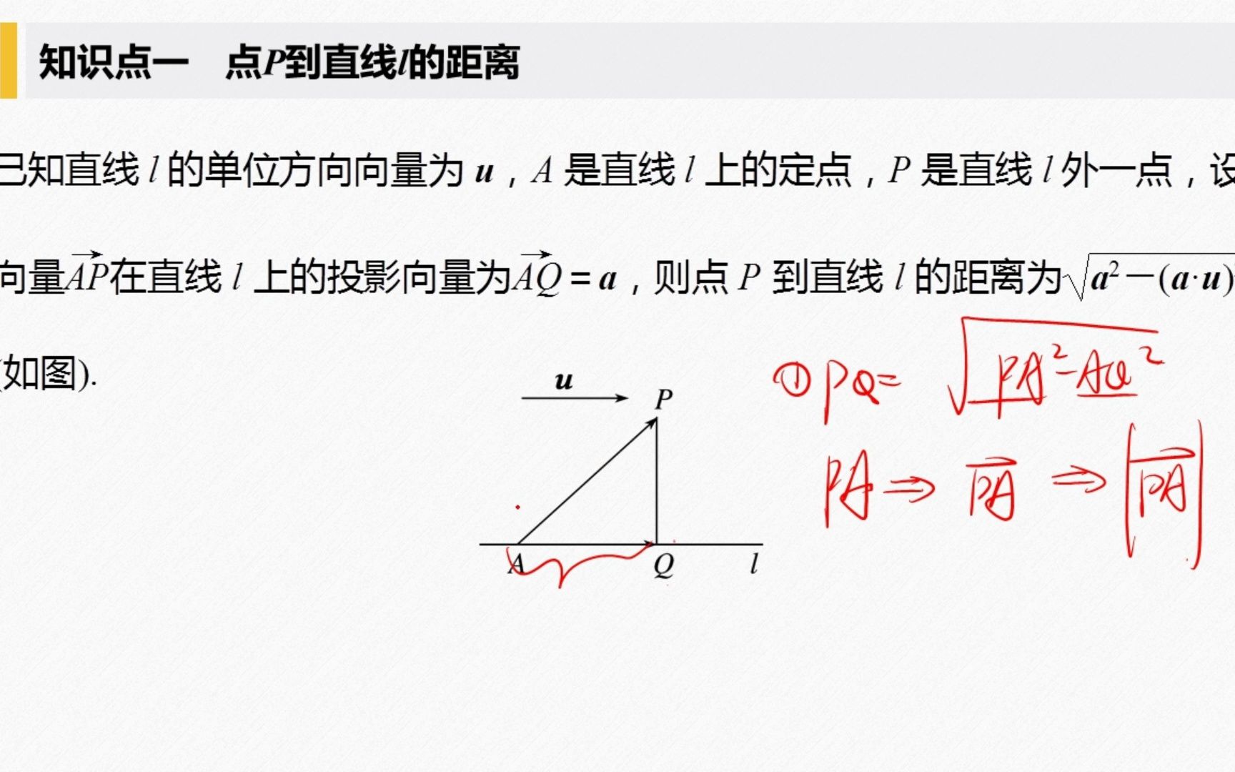 2.1空间向量计算点与直线、点与平面距离哔哩哔哩bilibili