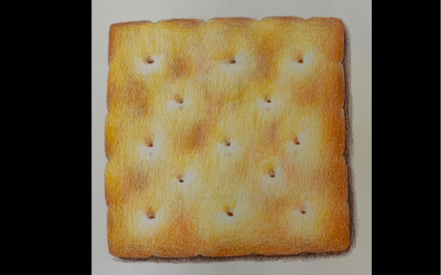 彩铅画一块小饼干