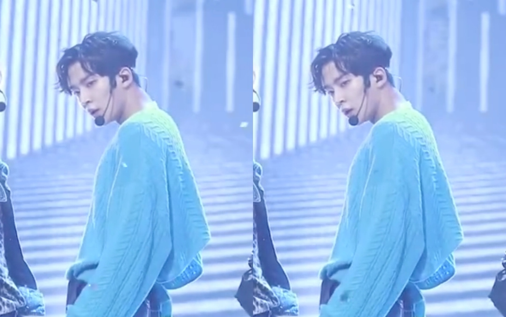 sf9金路云路云平行眼verenough直拍蓝色毛衣传奇舞台