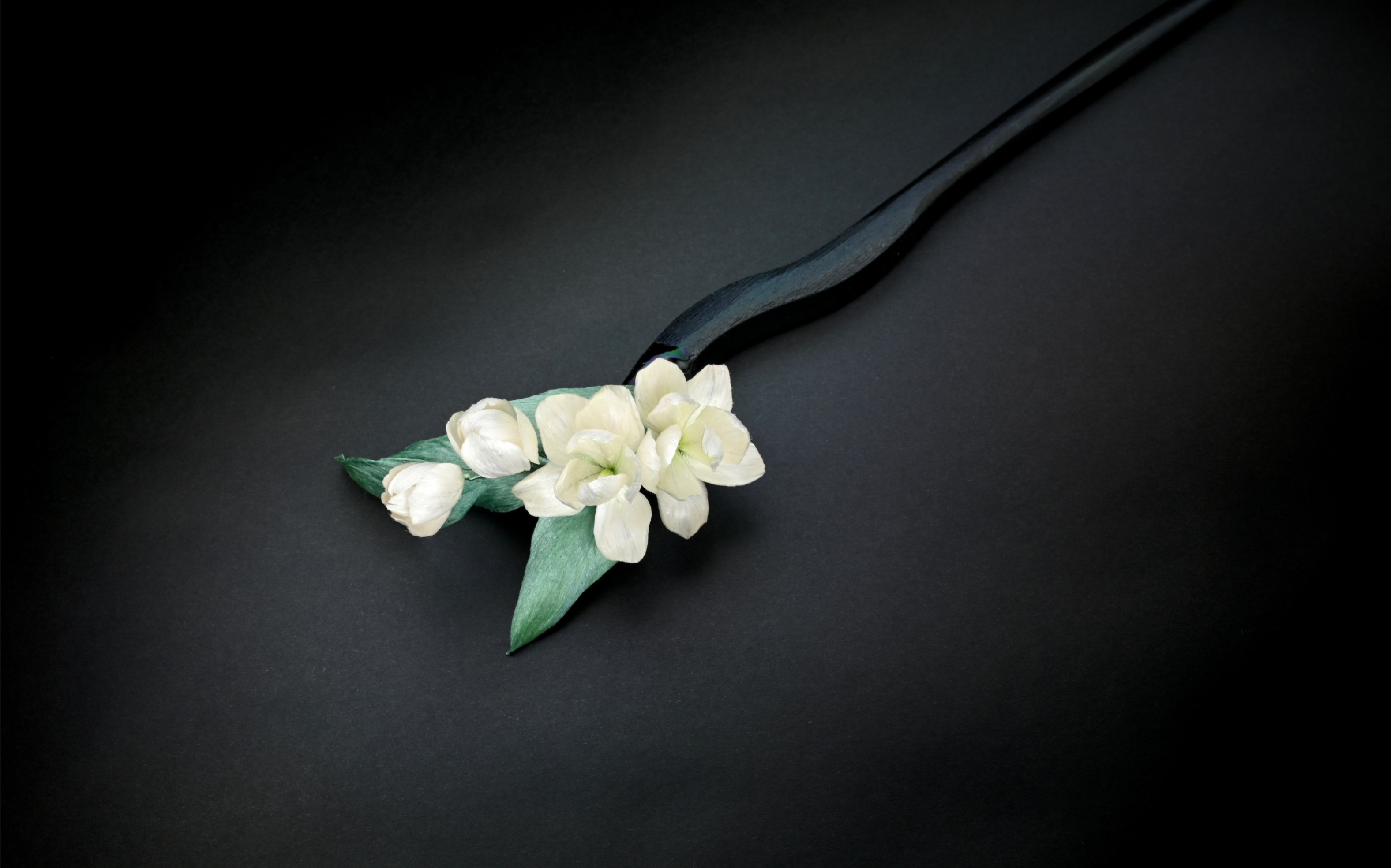 绒花就是花之茉莉花簪