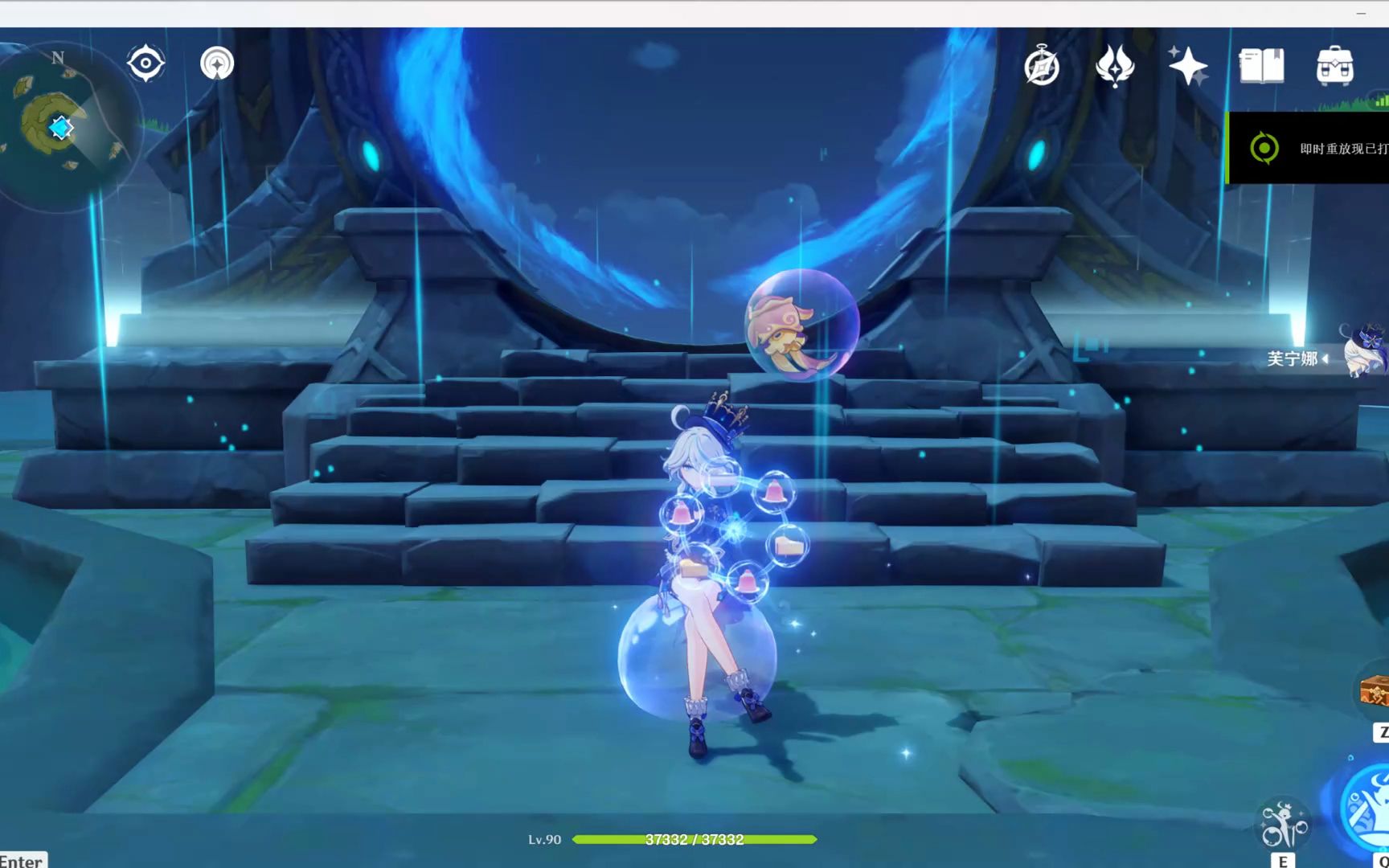 [原神4.2深渊]水神芙宁娜 12层下半 单通 三间连打