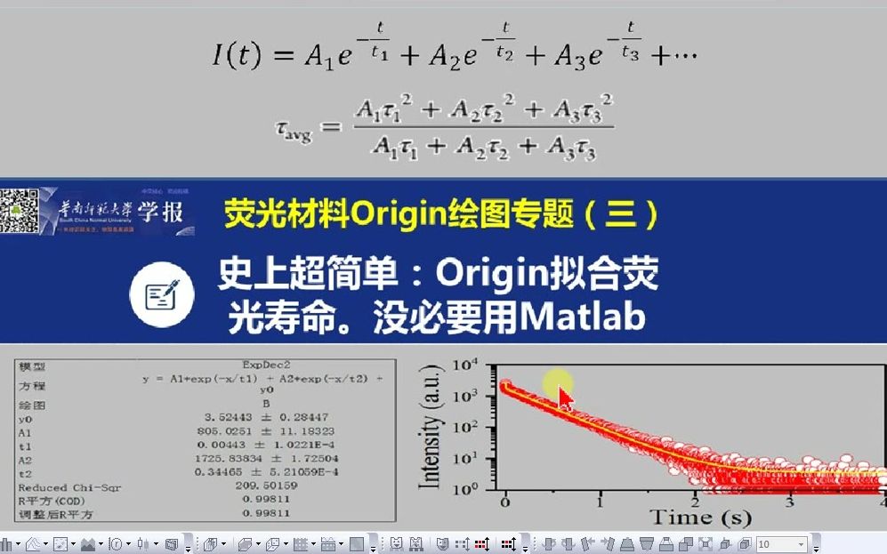 光谱专题三:史上超简单Origin拟合荧光寿命,没必要用Matlab哔哩哔哩bilibili