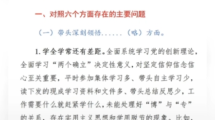 集团公司领导个人2022年度民主生活会对照检查发言提纲哔哩哔哩bilibili