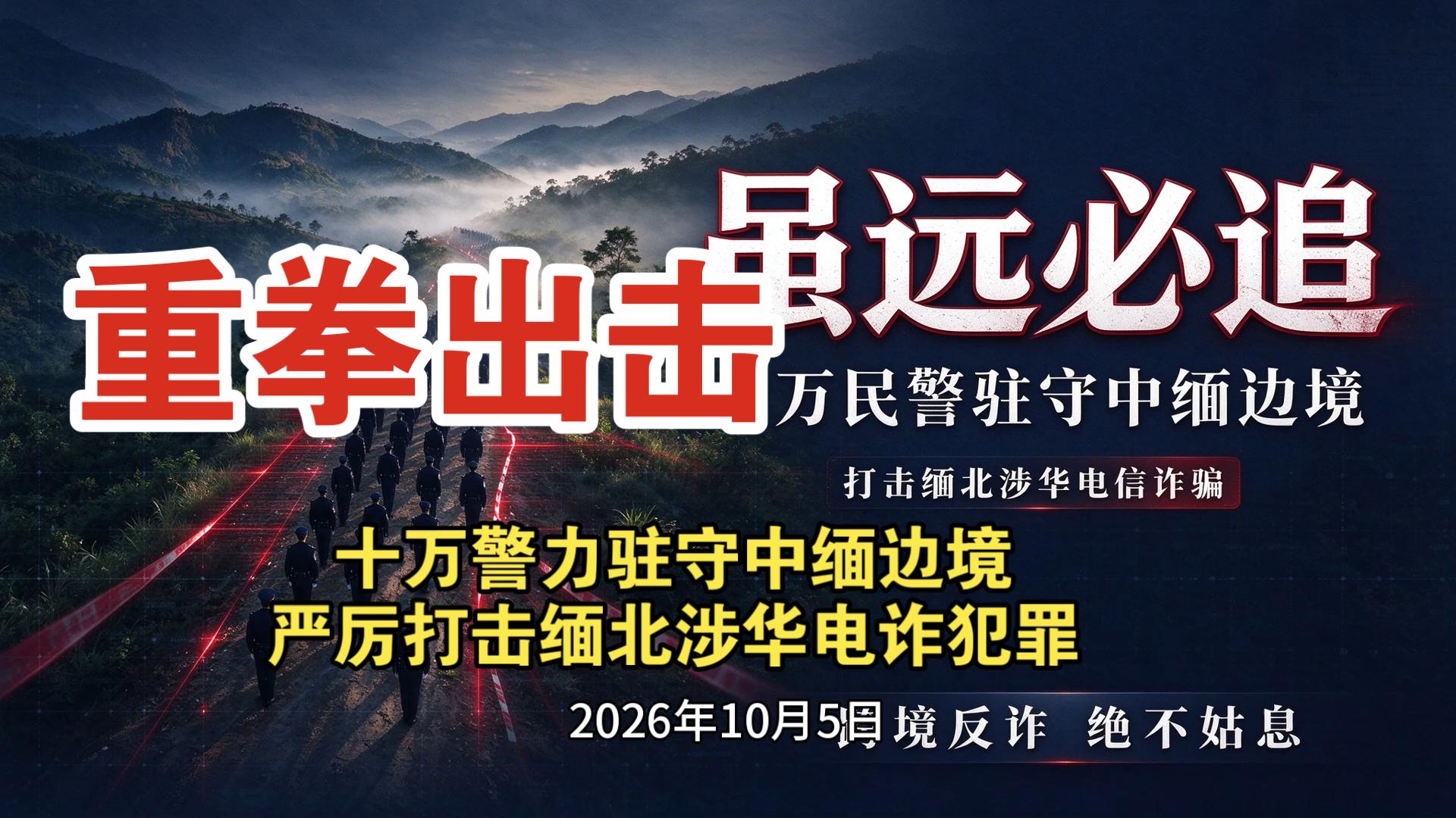 重拳出击 虽远必追 十万警力驻守中缅边境严厉打击缅北涉华电诈犯罪