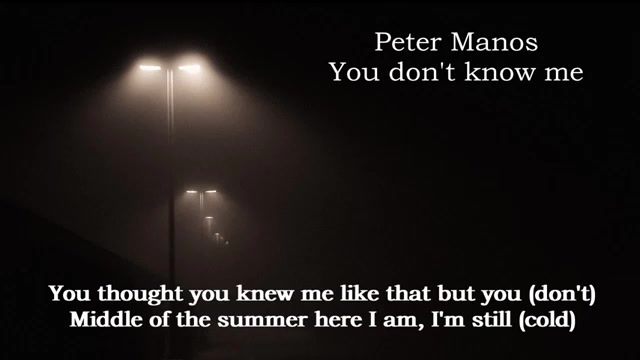 Peter Manos  You don't know me 【 你不了解我】歌词版哔哩哔哩bilibili