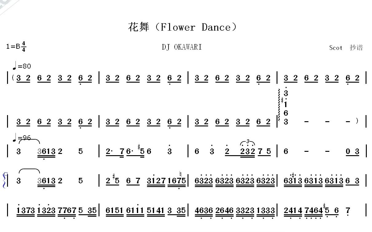 花舞(Flower Dance)动态简谱哔哩哔哩bilibili