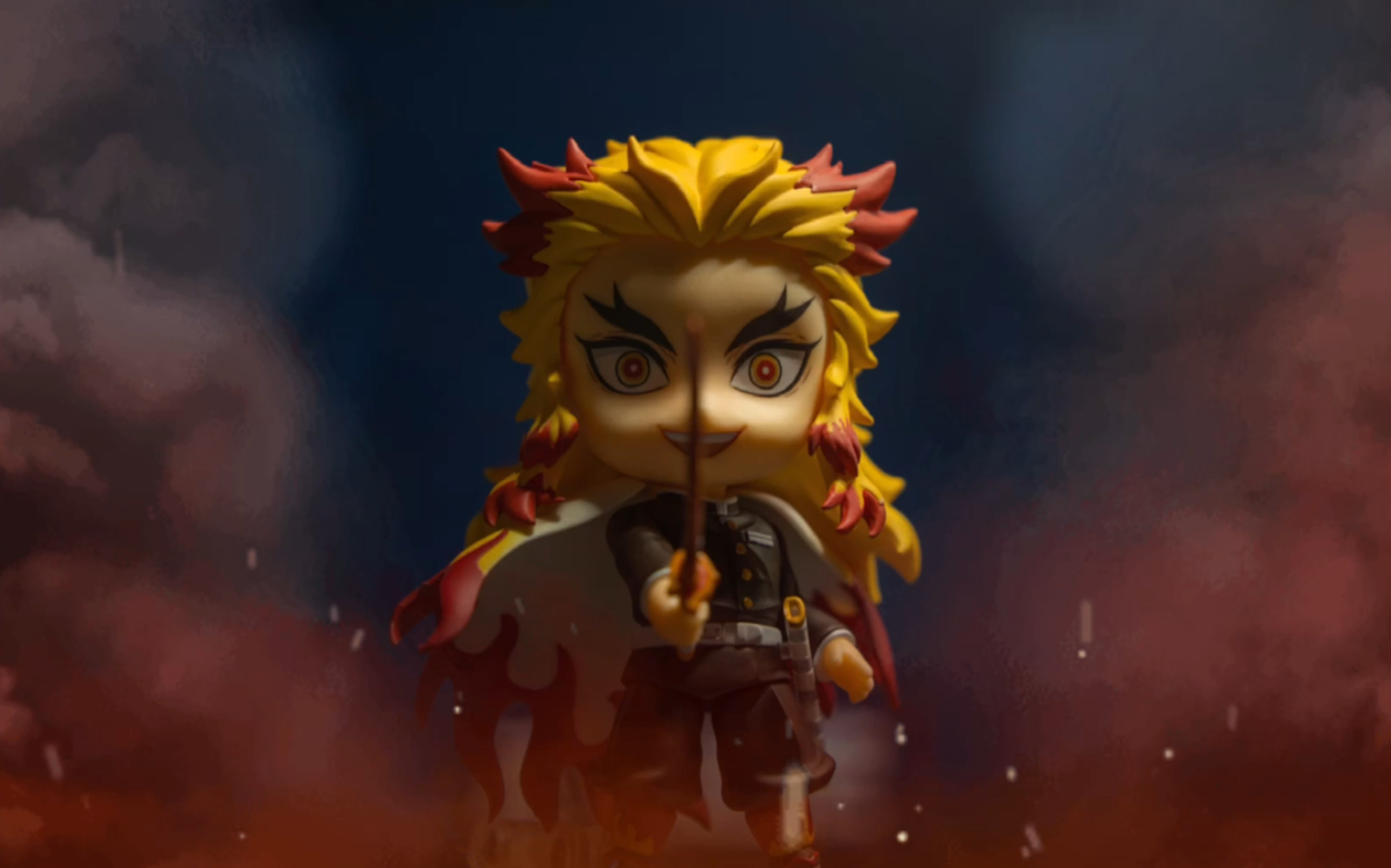 gsc鬼灭之刃炎柱炼狱杏寿郎粘土人拍摄