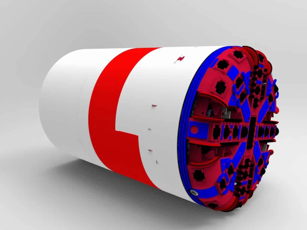 盾构机(前中后盾)建模